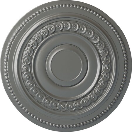 Ekena Millwork Oldham Ceiling Medallion (Fits Canopies up to 8 5/8"), Hand-Painted Silver, 18"OD x 1 1/4"P CM18OLSLS